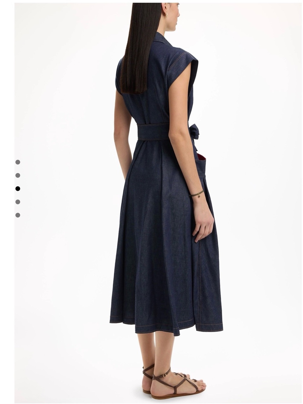 NWT Carolina Herrera Denim Dress With Bow Indigo Blue Size 4 - Picture 7 of 8